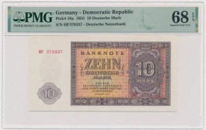 Germany, DDR, 10 Mark 1955 - PMG 68 EPQ