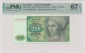 Allemagne, BDR, 20 marks 1980 - PMG 67 EPQ