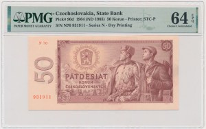 Tchécoslovaquie, 50 couronnes 1964 - PMG 64 EPQ