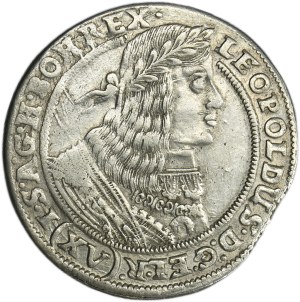 Silesia, Habsburg rule, Leopold I, 15 Kreuzer Breslau 1662 GH