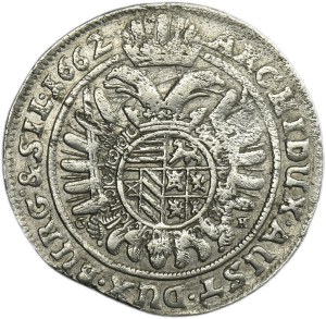 Silesia, Habsburg rule, Leopold I, 15 Kreuzer Breslau 1662 GH