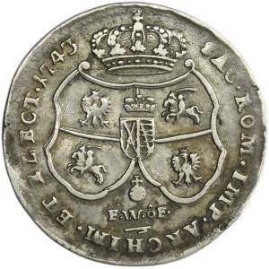 Augustus III of Poland, 1/8 Thaler Dresden 1743 FWôF - VERY RARE