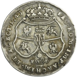 Auguste III Sas, 1/8 Thaler Dresde 1743 - TRÈS RARE