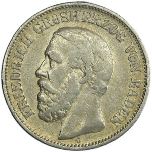 Germany, Grand Duchy of Baden, Friedrich II, 2 Mark Karlsruhe 1880 G - RARE