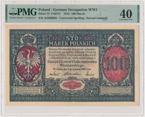 100 marek 1916 - Generał - PMG 40 - ŁADNY I ŚWIEŻY