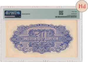 50 złotych 1944 ...owe - Hd - PMG 58 - bardzo rzadka seria zastępcza