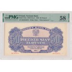 50 złotych 1944 ...owe - Hd - PMG 58 - bardzo rzadka seria zastępcza