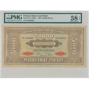 50.000 marek 1922 - B - PMG 58 EPQ