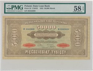 50,000 marks 1922 - B - PMG 58 EPQ