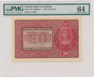 20 marques 1919 - II Série L - PMG 64