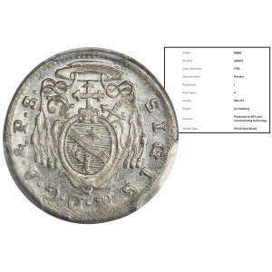 Austria, Archbishopric of Salzburg, Sigismund von Schrattenbach, 1 Kreuzer 1759 - PCGS MS64