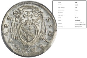 Austria, Archbishopric of Salzburg, Sigismund von Schrattenbach, 1 Kreuzer 1759 - PCGS MS64