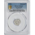 Austria, Archbishopric of Salzburg, Sigismund von Schrattenbach, 1 Kreuzer 1759 - PCGS MS64