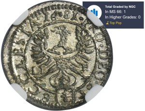 Silésie, Duché de Nysa, Frédéric de Hesse, 1 Krajcar Nysa 1681 LPH - NGC MS66