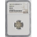 Silesia, Duchy of Neisse, Friedrich von Hessen, 1 Kreuzer Neisse 1681 LPH - NGC MS66
