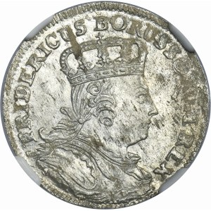 Germany, Kingdom of Prussia, Friedrich II, 6 Groschen Cleve 1757 C - NGC MS63