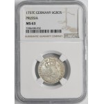 Germany, Kingdom of Prussia, Friedrich II, 6 Groschen Cleve 1757 C - NGC MS63
