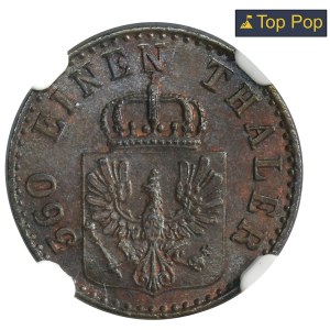 Germany, Kingdom of Prussia, Friedrich Wilhelm IV, 1 Fenig Berlin 1852 A - NGC MS64 BN
