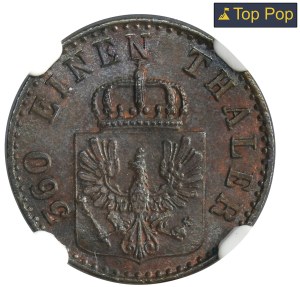 Allemagne, Royaume de Prusse, Frédéric Guillaume IV, 1 Fenig Berlin 1852 A - NGC MS64 BN