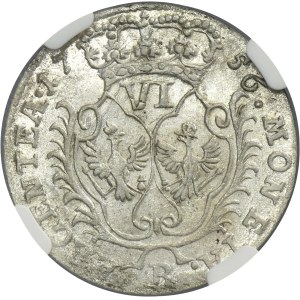 Silesia, Prussia rule, Friedrich II, 6 Groschen Breslau 1756 B - NGC MS62