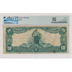 USA, Red Seal, Massachusetts, 10 dolarów 1902 - Lyons & Roberts - PMG 15