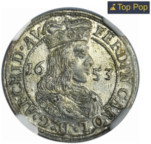 Austria, Ferdinand Karl, 3 Krajcary Hall 1653 - NGC AU58