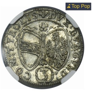 Austria, Ferdynand Karol, 3 Krajcary Hall 1653 - NGC AU58