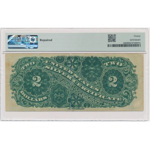 USA, Silver Certificate, 2 dolary 1886 - Rosecrans & Jordan - PMG 20
