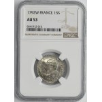 France, Louis XVI, 15 Sols Lille 1792 W - NGC AU53