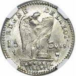 France, Louis XVI, 15 Sols Lille 1792 W - NGC AU53