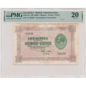 Seychelles, 5 Rupees (1936) - PMG 20 - RARE