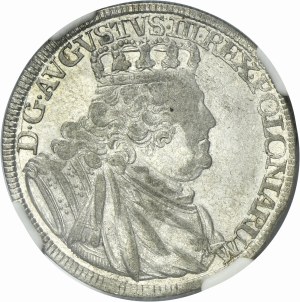 Augustus III of Poland, 18 Groschen Leipzig 1754 EC - NGC AU50