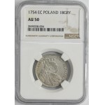 Augustus III of Poland, 18 Groschen Leipzig 1754 EC - NGC AU50