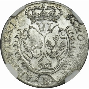 Silesia, Prussia rule, Friedrich II, 6 Groschen Breslau 1756 B - NGC MS62