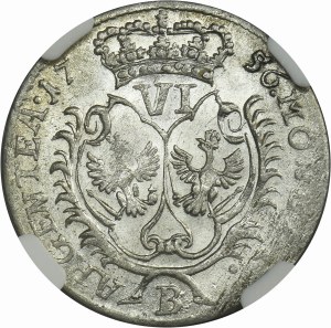 Silesia, Prussia rule, Friedrich II, 6 Groschen Breslau 1756 B - NGC MS62