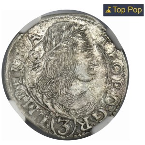 Austria, Leopold I, 3 Krajcary Kutná Hora 1659 - NGC AU55