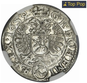Austria, Leopold I, 3 Kreuzer Kuttenberg 1659 - NGC AU55