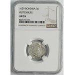 Austria, Leopold I, 3 Krajcary Kutná Hora 1659 - NGC AU55
