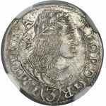 Austria, Leopold I, 3 Krajcary Kutná Hora 1659 - NGC AU55