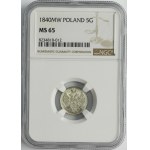 5 groschen Warsaw 1840 MW - NGC MS65