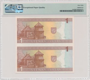 Lithuania, 1 Litas - AAG - PMG 68 EPQ - uncut pair
