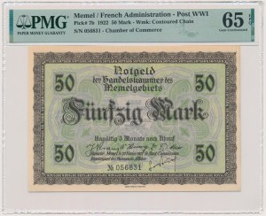 Memel (Klaipeda), 50 Mark 1922 - PMG 65 EPQ