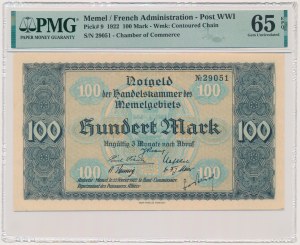 Memel (Klaipeda), 100 Mark 1922 - PMG 65 EPQ