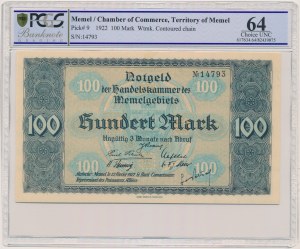 Memel (Klaipeda), 100 Mark 1922 - PCGS 64