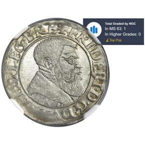 Silesia, Duchy of Liegnitz-Brieg-Wohlau, Friedrich II, Groschen Leignitz 1543 - NGC MS63