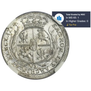 Augustus III of Poland, 6 Groschen Leipzig 1754 EC - NGC MS65