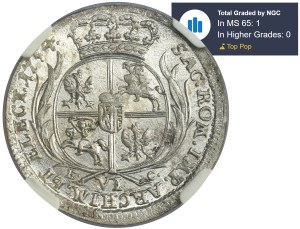 Augustus III of Poland, 6 Groschen Leipzig 1754 EC - NGC MS65
