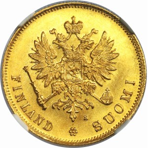Finland, Autonomy, 10 Markkaa Helsinki 1881 S - NGC MS65