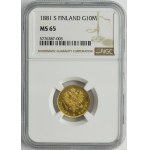Finland, Autonomy, 10 Markkaa Helsinki 1881 S - NGC MS65