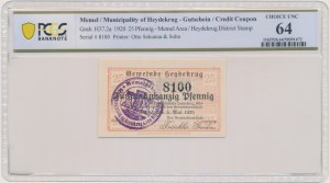 Heydekrug, 25 Pfennig 1920 - PCGS 64
